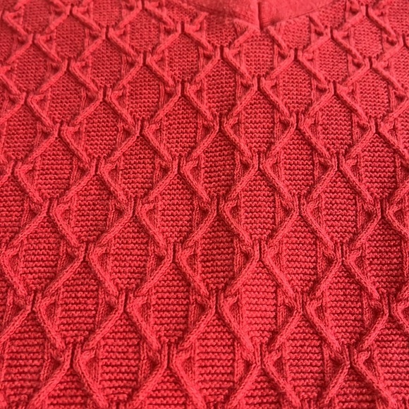 Talbots coral raised diamond stitching 3/4 length v-neck sweater - Picture 2 of 13